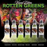 Краска World Famous Tattoo Ink Rotten Greens Vincent Zattera Set (6 пигментов)